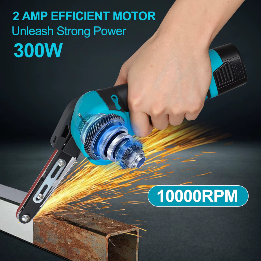 GECOFEER 300 W kabelloser Mini-Bandschleifer als multifunktionales Elektrowerkzeug zum Schleifen und Polieren - Bild 2