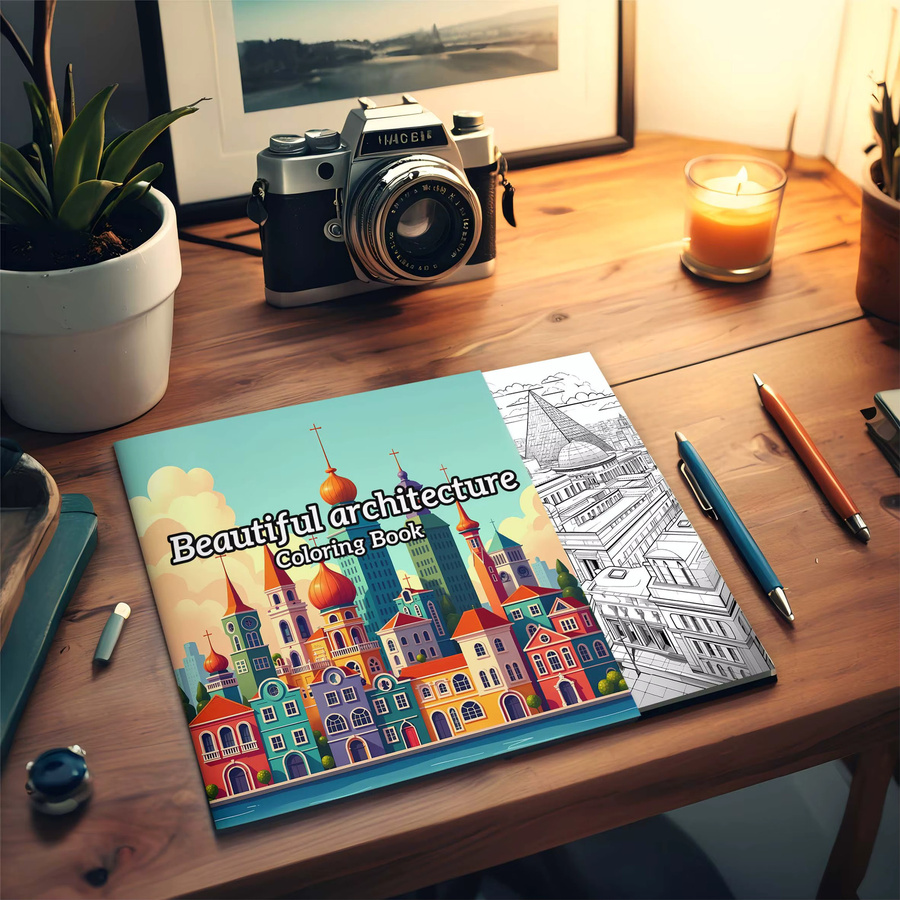 Architektur-Malbuch für Erwachsene mit 24 Hausmotiven und Graffiti-Malereien in Mehrfarbig - Bild 4