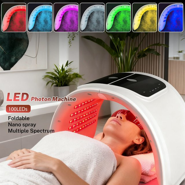 OWJHE LED Gesichtsmaske PDT mit Spray, Weiß, Unisex - Bild 1