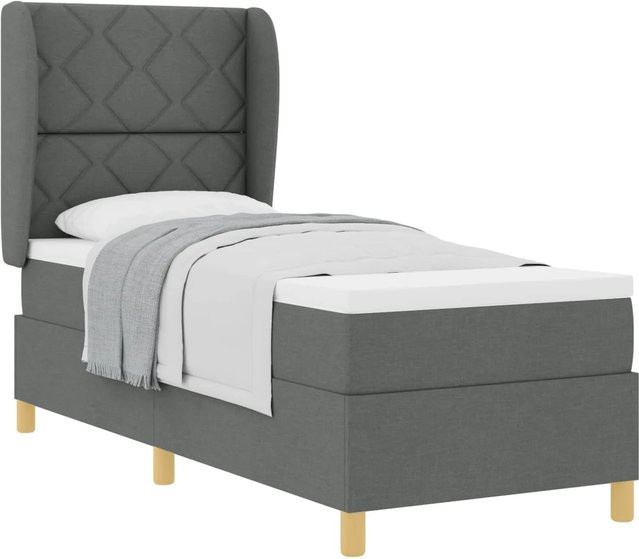 vidaXL Boxspringbett mit Matratze in Grau mit Schaumstoffkern B/T/H: 80 x 200 cm - Bild 1