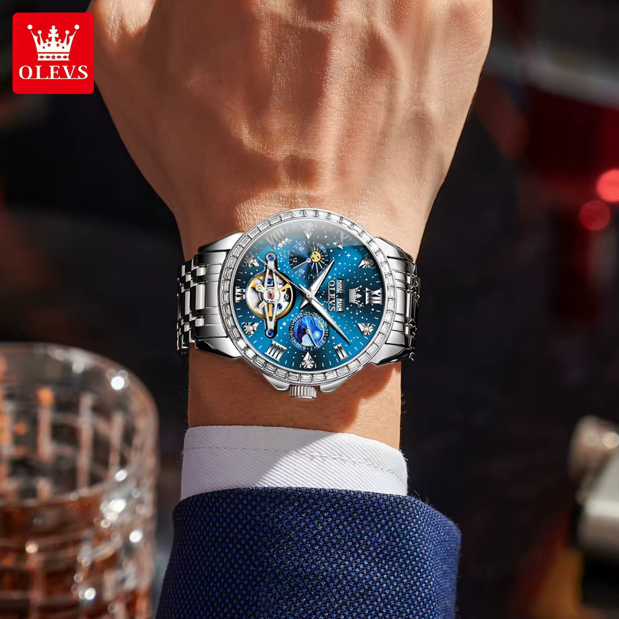 OLEVS Armbanduhr, Automatik, Edelstahl, Mondphase, Herren - Bild 4