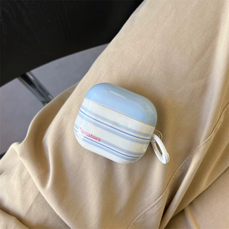 Streifen-Tomaten-Lanyard Schutzhülle für Apple AirPods 4 (2024) und AirPods Pro 2, multicolor - Bild 3