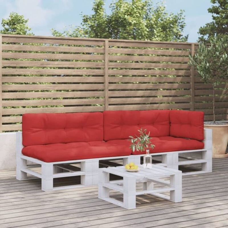 Vidaxl 5-tlg. Palettenkissen Set aus Stoff in Rot, rechteckig - Bild 1