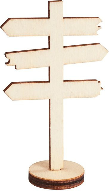 HobbyFun Miniatur Wegweiser Holz Weihnachten Beige - Bild 1