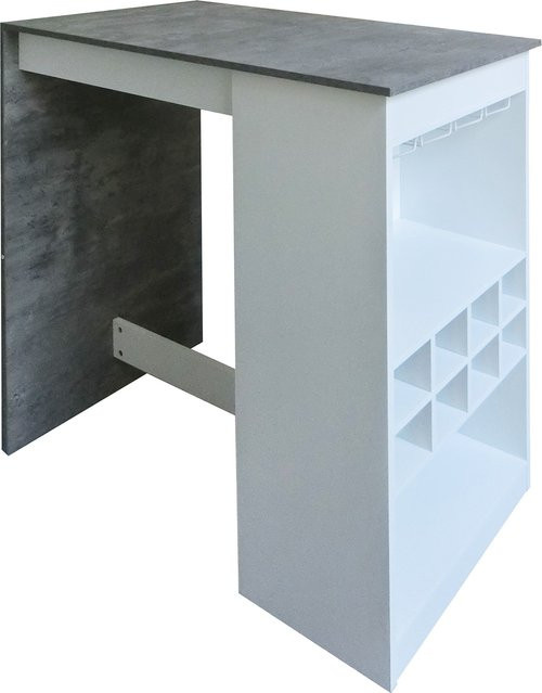 HTI-Living Küchenbar Lisa in Weiß und Beton-Optik modern matt - Bild 1
