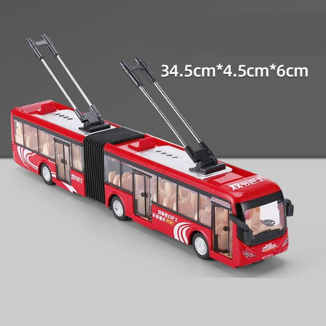 Linyi toy car Stadtbus-Modell, Metall, Doppelstockbus, mit Licht und Sound, Grau, 1:32 - Bild 1