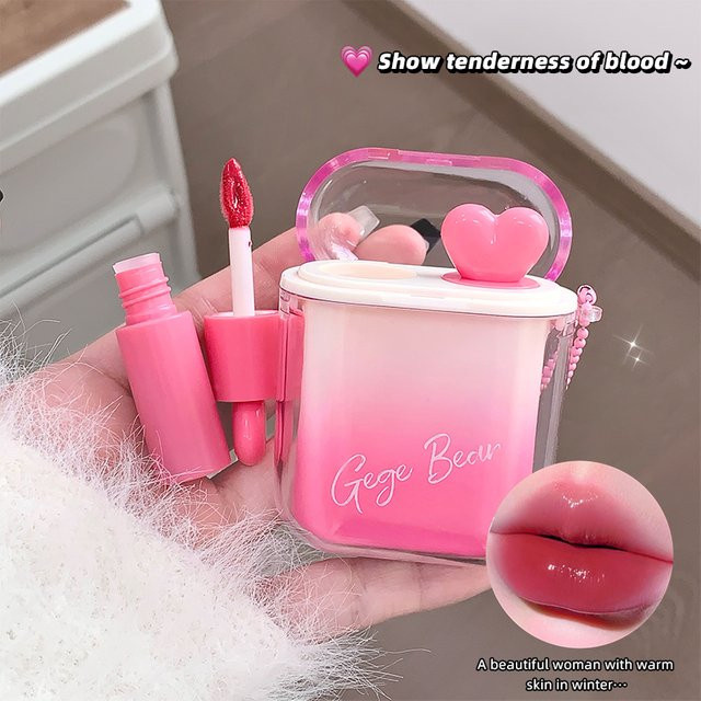 GEGE BEAR Water Gloss Velvet Matte Lip Glaze Kombination, 2er-Pack, Matt - Bild 1
