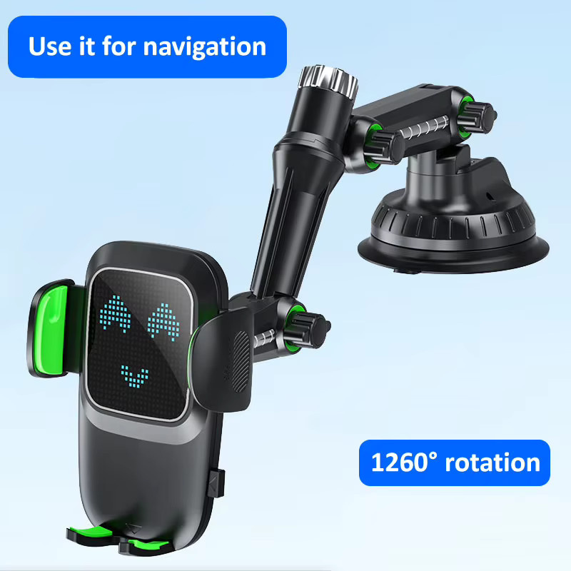 OUTMIX 360 Grad Saugnapf-Autohalterung für Smartphones in Schwarz mit verstellbarem Langarm für Mittelkonsole und Windschutzscheibe - Bild 6