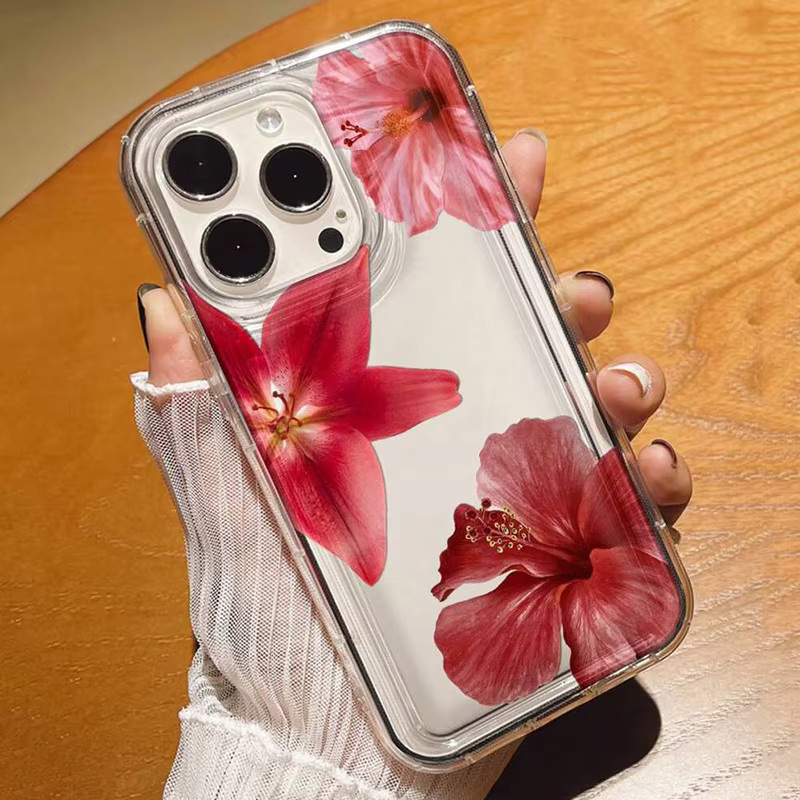Stilvolle Softcover Schutzhülle mit Kirschblüten-Aufdruck für Apple iPhone, transparent - Bild 3