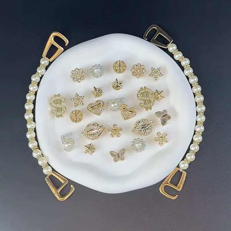 FHLDING Schuh Charms Set, Gold, Perle, Blume - Bild 3
