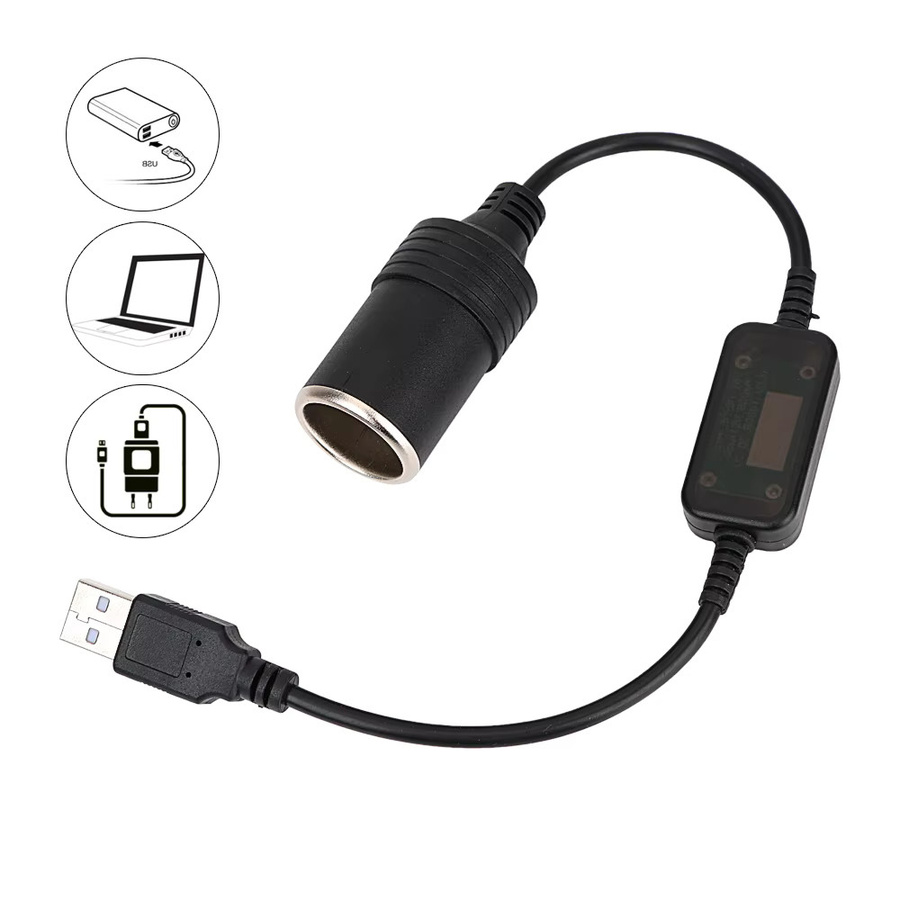 USB-Adapter für das Auto zur Konvertierung von 12V auf 5V in Schwarz - Bild 3