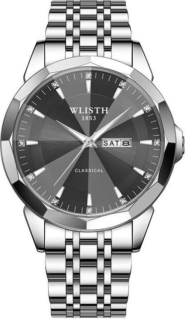 Global Finds Armbanduhr, Quarz, Edelstahl, Schwarz, Unisex - Bild 1