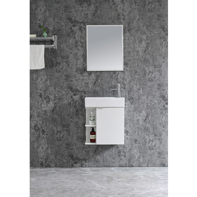 Sanotechnik Spring Waschbecken-Set für das Bad in Weiß bestehend aus Unterschrank Waschbecken und Spiegel B/H: 50 x 60 cm - Bild 4