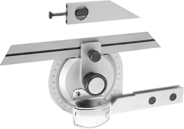 Koogeelife Universal-Winkelmesser aus Edelstahl mit 360 Grad Messbereich und Lupe in Silber - Bild 1