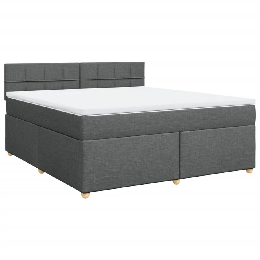 vidaXL Boxspringbett mit Matratze Hybrid Dunkelgrau B/T/H: 180 x 200 x 100,5 cm - Bild 2