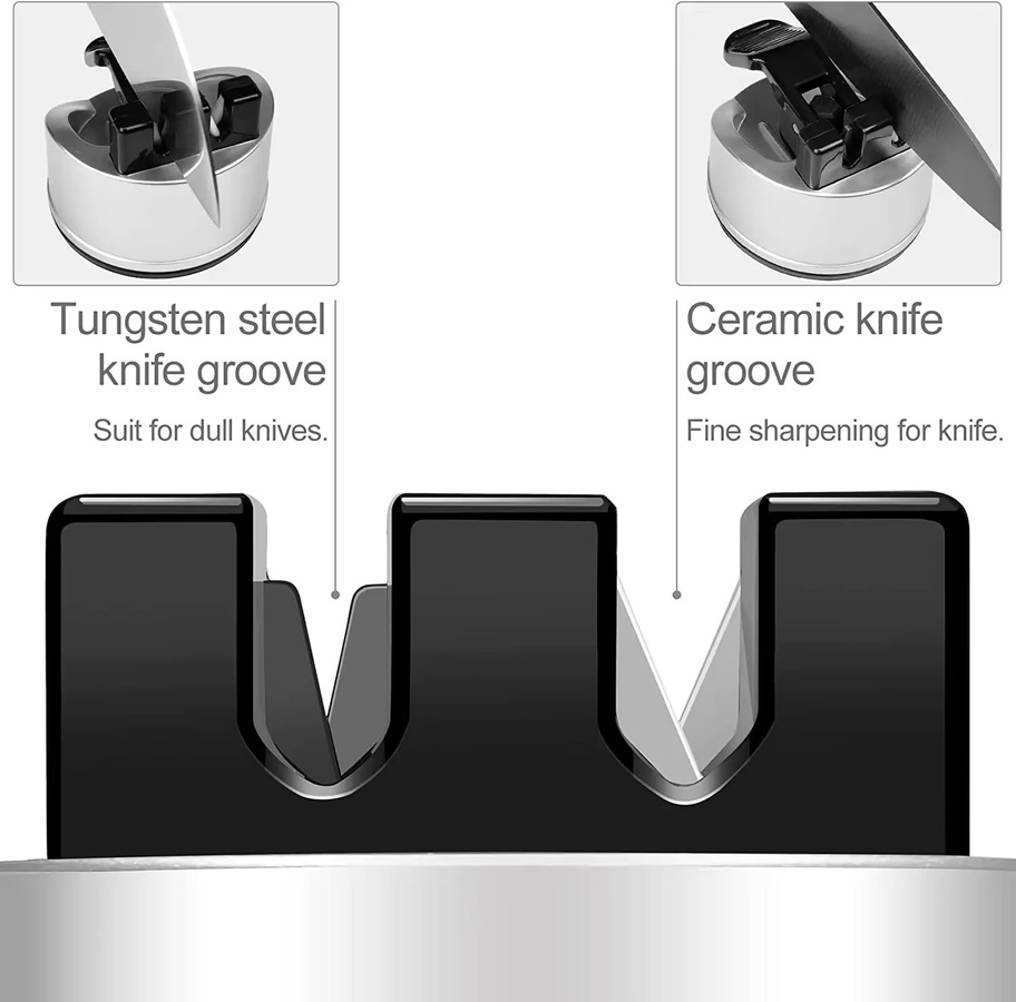 Zwilling Messerschärfer mit Saugfuß in Silber für Küchenmesser und Taschenmesser - Bild 4
