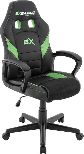 Mömax BX-Gaming Gamingstuhl in Grün/Schwarz mit Kopfstütze und höhenverstellbarer Rückenlehne - Bild 1