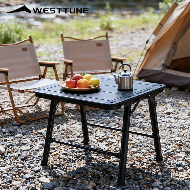 WESTTUNE Camping IGT Tisch aus Aluminiumlegierung höhenverstellbar in Grau - Bild 1