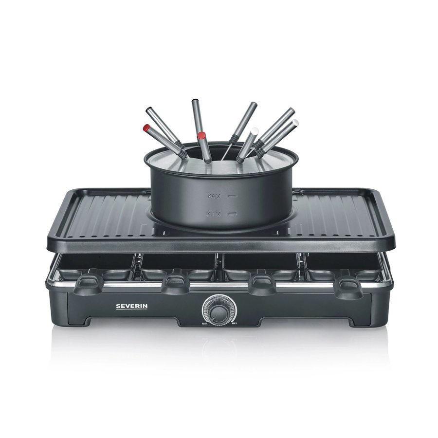Severin Raclette-Fondue Kombination RG 2347 mit Grillplatte in Schwarz - Bild 2
