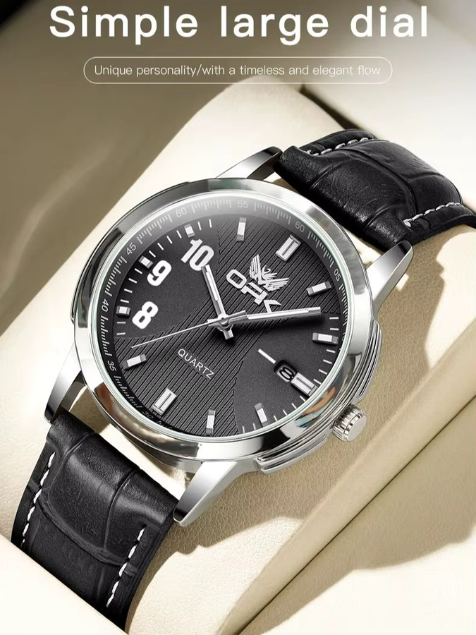 OPK Armbanduhr Quarz, Leder, Schwarz, Herren - Bild 7