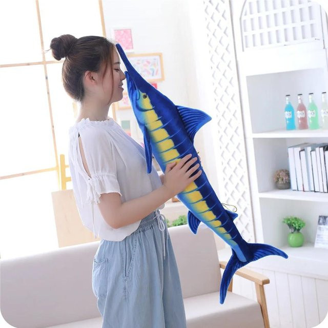 Kidsly Hai Plüschtier, Weißer Hai Blauer Marlin, 100cm - Bild 1