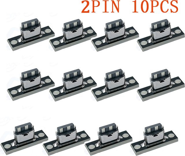 10 Stück USB 3.1 Typ-C Buchsen mit 2-Pin Anschluss und silberner Befestigungsplatte mit Schrauben - Bild 1