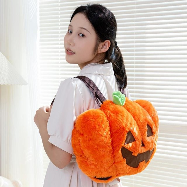 GDzaccly Neuer Kürbis-Rucksack, Puppe, Grau, Orange, Plüsch / Textil, ab 18 Jahre - Bild 1