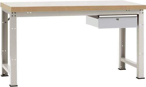 Manuflex WP5402.9006 Werkbank in Alusilber mit Stahl- und Holzkomponenten, B/T/H: 180 x 70 x 80 cm - Bild 1