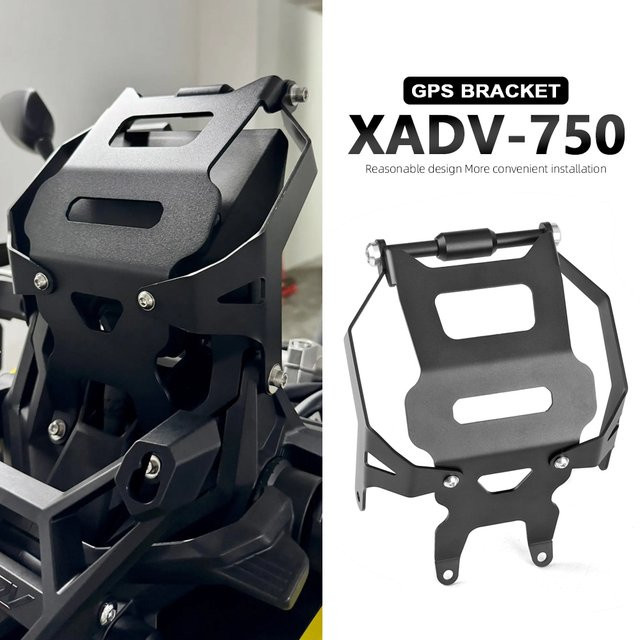 Handyhalterung und GPS-Navigationsplatte für Honda XADV750 X-ADV 750 (2021-2026) in Schwarz und Gold mit 12mm/22mm Aufnahme - Bild 1