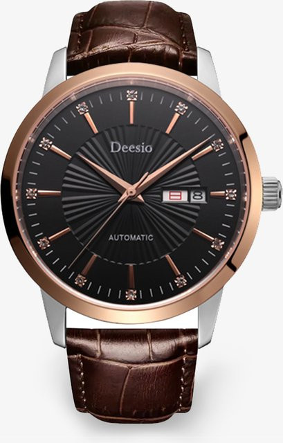 Deesio Armbanduhr, Automatik, Edelstahlgehäuse, Lederarmband, Herren - Bild 1