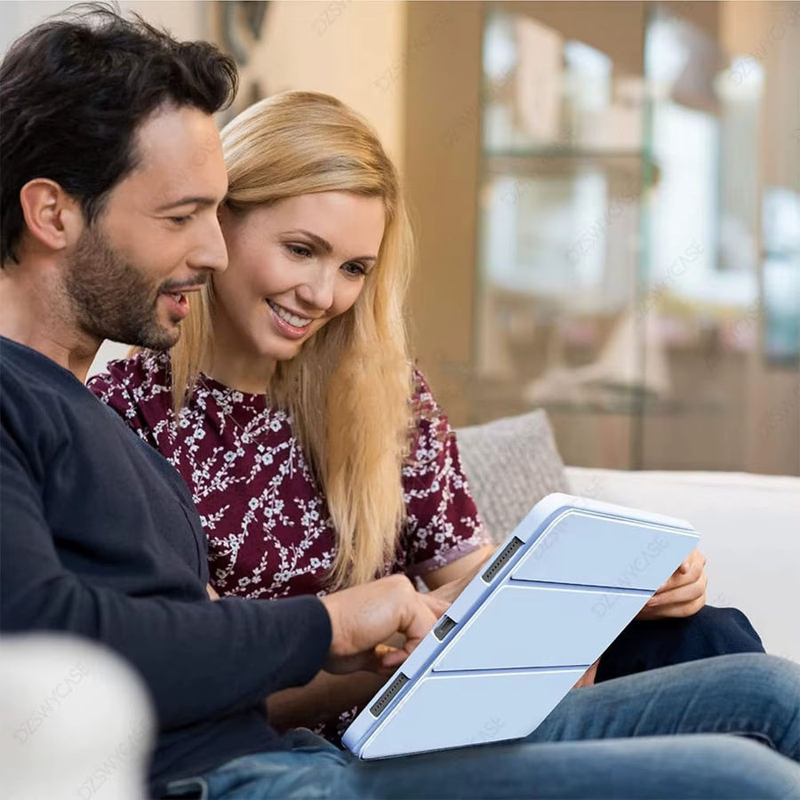 DZSWYCASE Smart Cover Hülle für iPad Pro 11 Zoll (2022/2021/2020), dreifach faltbarer Ständer, Blau - Bild 5