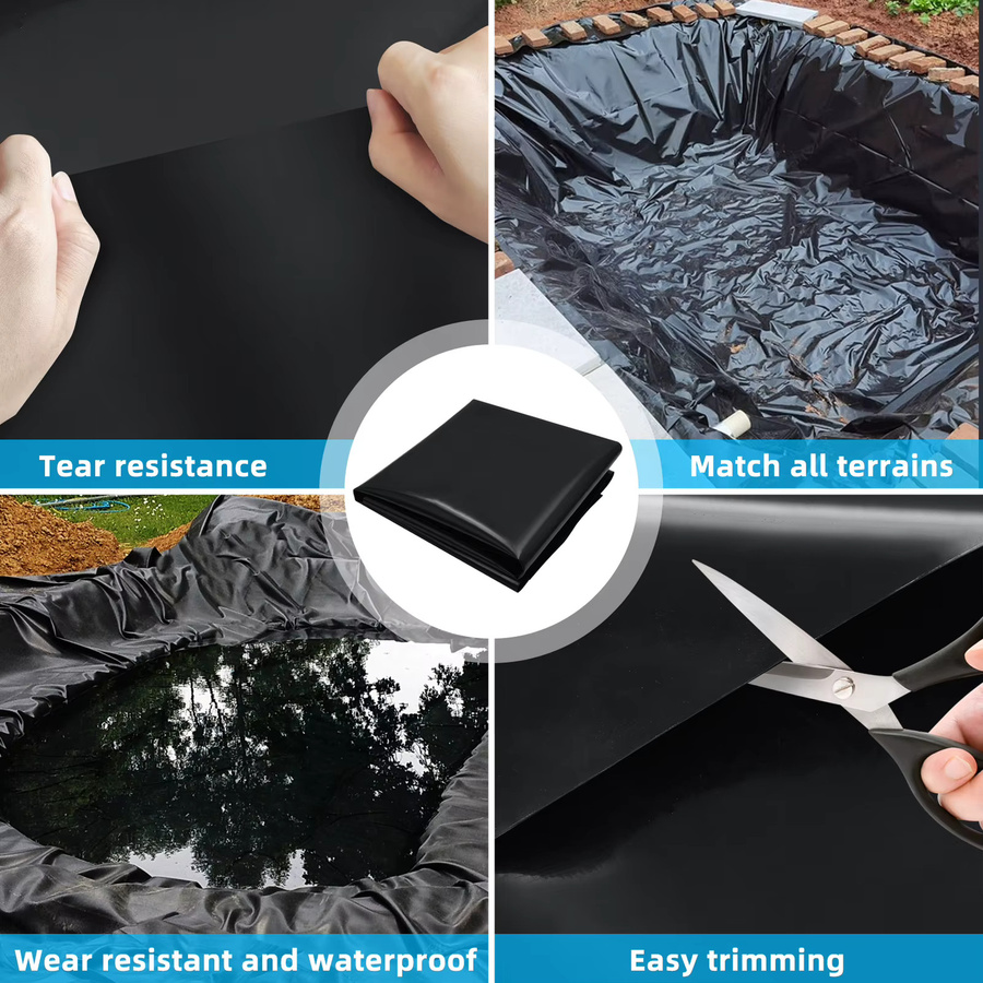 Verstärkte HDPE Teichfolie Schwarz 0,5 mm Wasserdichte Fischteich-Membran für Koi-Teiche und Gartenbrunnen - Bild 6
