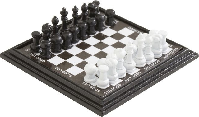 HobbyFun Miniatur Schachspiel, Metall, Schwarz, Bunt / Mehrfarbig - Bild 1