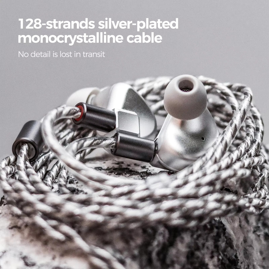 LETSHUOER S12 In-Ear HiFi-Kopfhörer mit 14,8mm Planar-Magnet-Treiber, kabelgebundene Monitore für Gaming in Grau - Bild 2