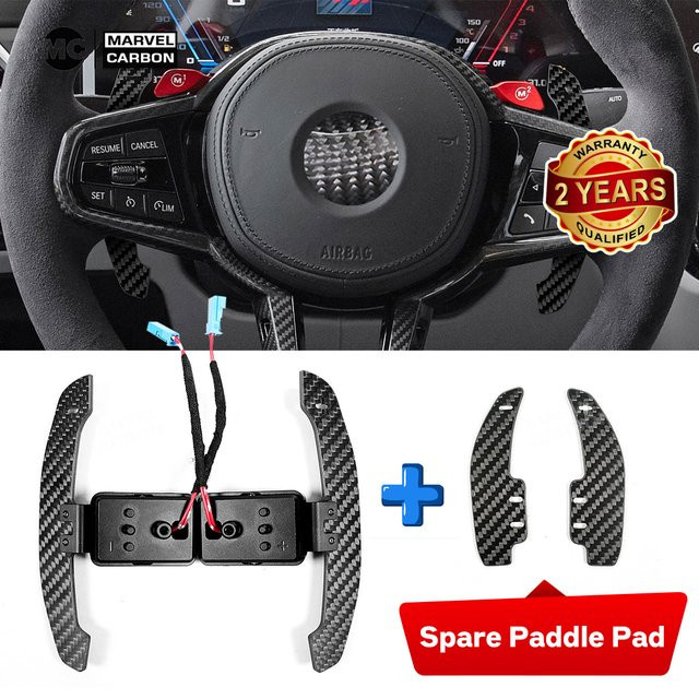 MARVEL CARBON Magnetische Carbon Fiber Paddle Shifter Extensions für BMW 1-4 Serie (F20, F21, F30, F22, F80, G20, G30, G80), Schwarz - Bild 1
