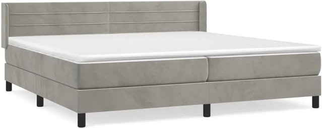 vidaXL Boxspringbett Hybrid mit Matratze und Taschenfederkern, Hellgrau, B/T: 200 x 200 cm - Bild 1