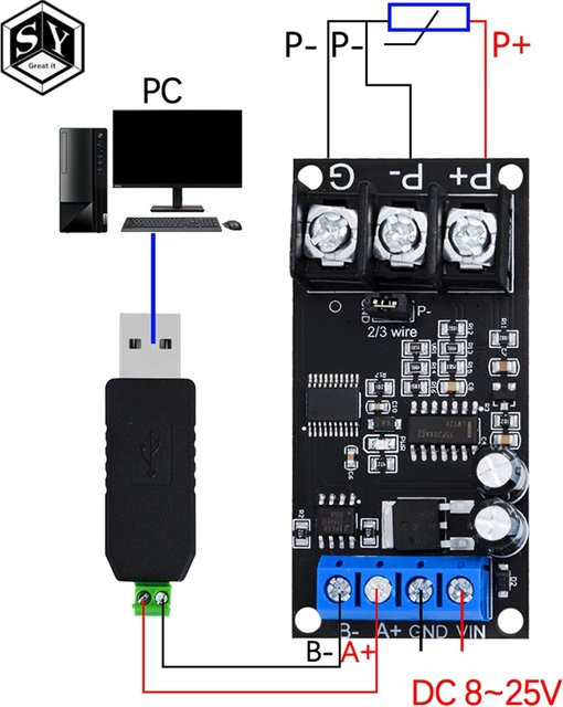 Baishundianzi PT100 Platin-Thermistor RTD Temperatursensor mit RS485 Modbus RTU Sender in Schwarz - Bild 1