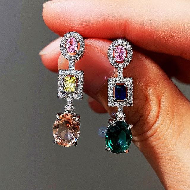 YIRAN Jewelry Ohrringe, Tropfen, Silber, Zirkonia, Damen, Vintage - Bild 1
