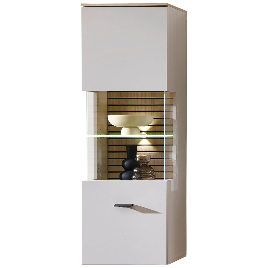 Premium Living Hängevitrine Memphis in Eichefarben und Kaschmir mit Glastüren und Soft-Close-Funktion, B/T/H: 124 x 40 x 36 cm - Bild 2