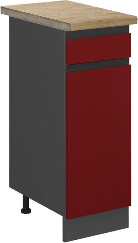 Küchenunterschrank R-Line von Vicco in Rot, Breite: 30 cm, Höhe: 81,6 cm, Tiefe: 60 cm - Bild 1