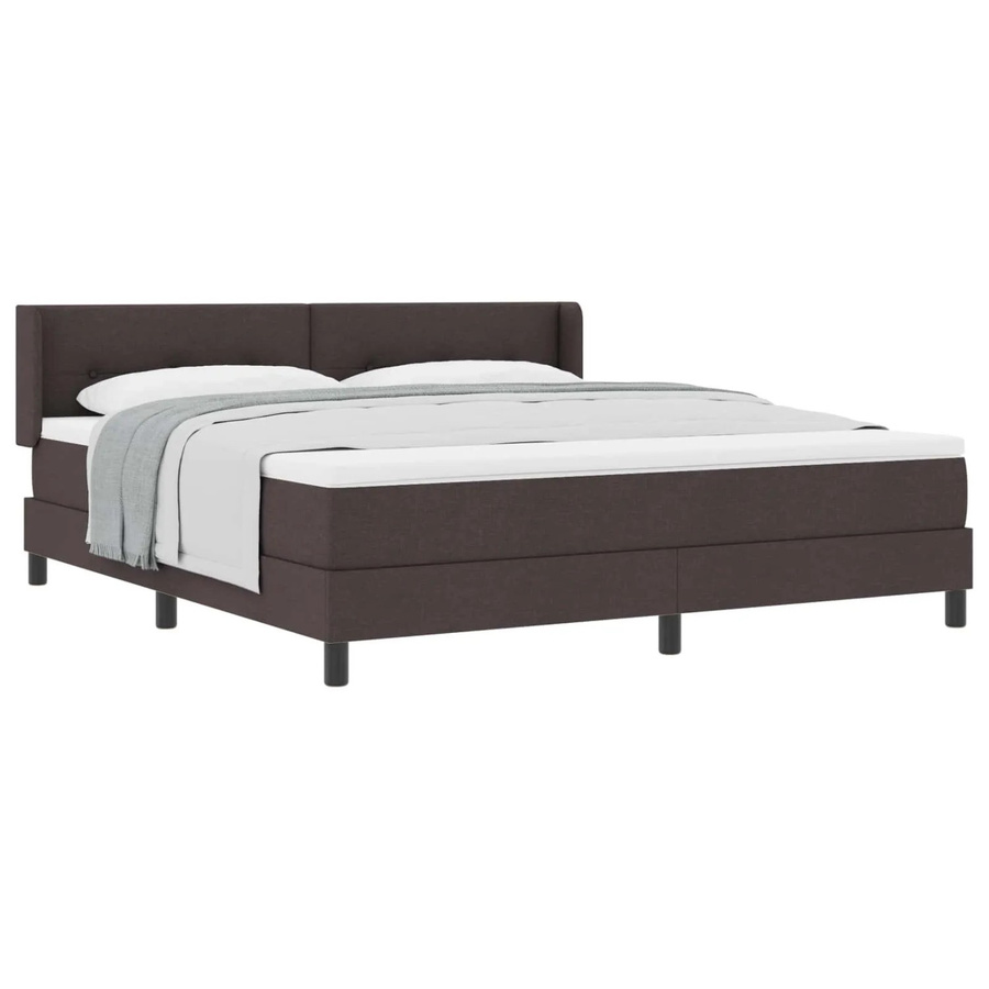vidaXL Boxspringbett mit Matratze in Dunkelbraun, Hybrid-Konstruktion aus Federkern und Schaumstoff, B/T: 180 x 200 cm - Bild 2