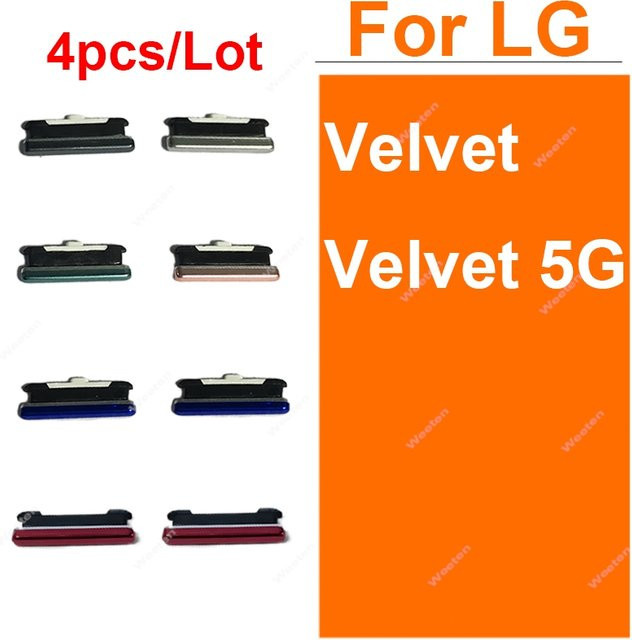 LG Velvet 5G Ersatzteil-Set für Power, Volume und Assist Seitentasten in Blau - Bild 1