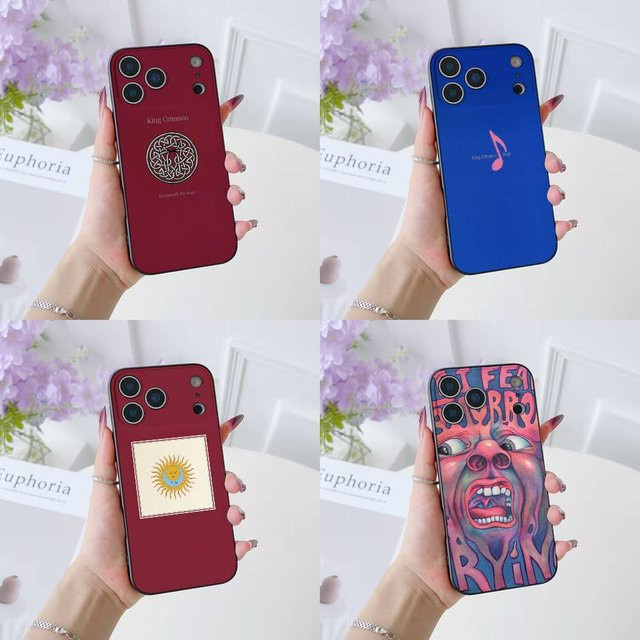 K-King Crimson Handyhülle aus weichem Silikon für iPhone 17 16 15 14 13 12 11 Pro Max Plus Air Mini in Schwarz - Bild 1