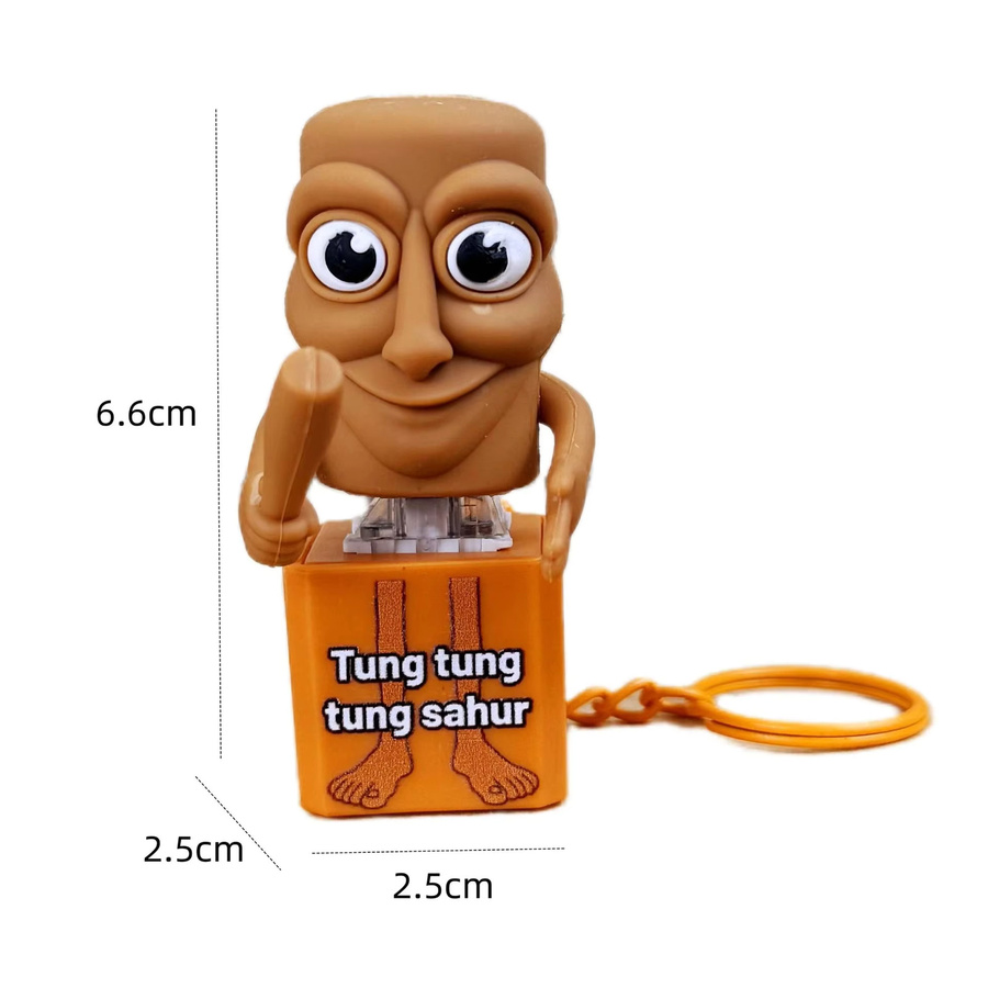 Bandai Brainrot Classic Toy Schlüsselanhänger, leuchtender Klangknopf, bunt / mehrfarbig - Bild 3