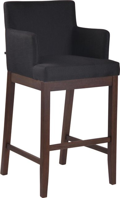 TPFLiving Barhocker Laren mit Stoffbezug in Schwarz und Holzgestell in Antik Dunkel, H: 136 cm, B: 57 cm, T: 56 cm - Bild 1