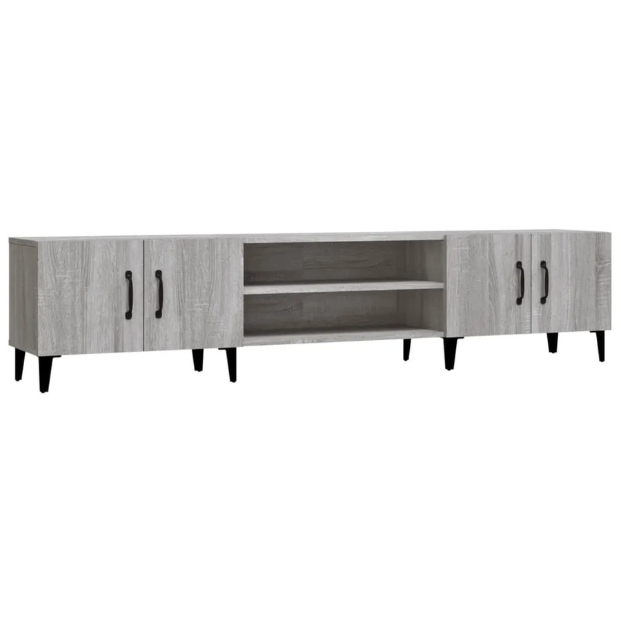 vidaXL TV-Schrank modern in Grau Sonoma aus Holzwerkstoff und Metall, B/T/H: 180 x 31,5 x 40 cm - Bild 2