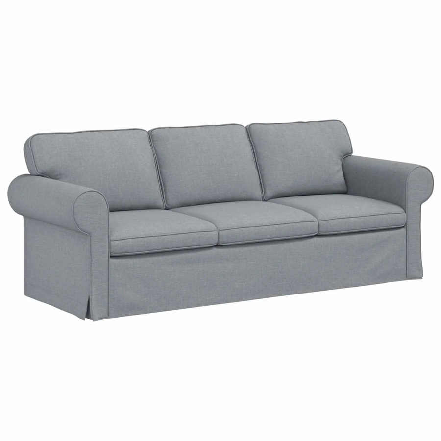 vidaXL Sofa Hellgrau mit Stoffbezug und Metallrahmen B/T/H: 215 x 82 x 80 cm - Bild 2
