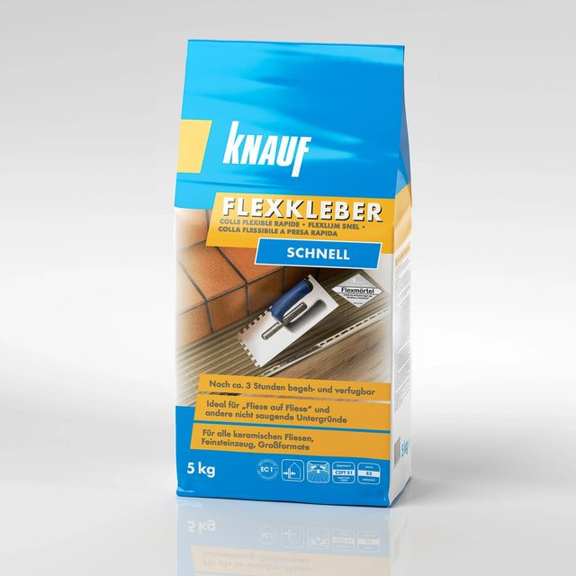 Knauf Flexkleber Schnell Grau 5 kg - Bild 1