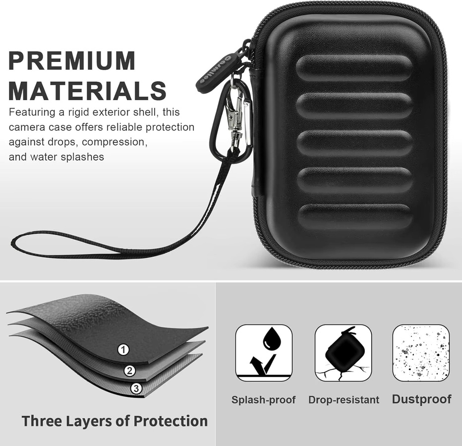 Digitale Kameratasche von Kodak für PIXPRO FZ55 FZ45 FZ53 FZ43 Kompaktkameras in Schwarz mit Mesh-Tasche - Bild 3
