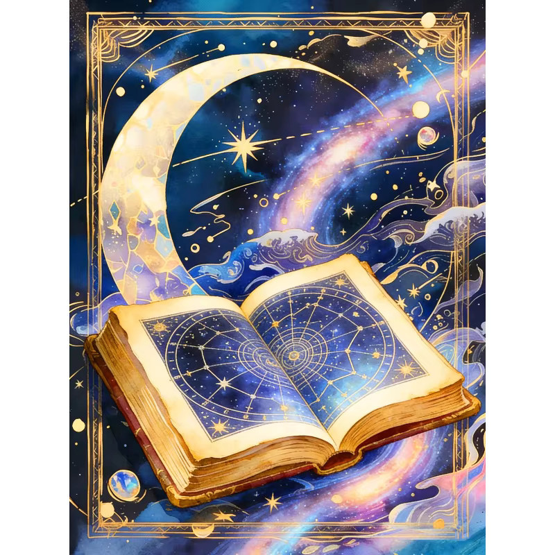 Diamond Painting Sternenhimmel und Mond Buch, Diamant-Mosaik Landschaft Komplettset, Bastelset - Bild 2